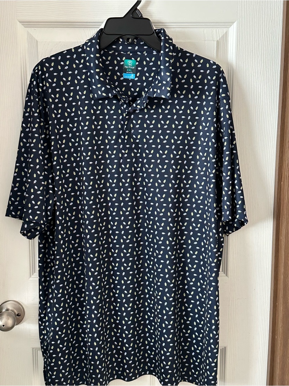 Pro Tour coolplay Men’s XXL Short Sleeve Navy Polo Shirt with popsicles